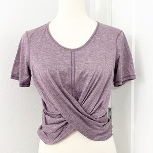 Lululemon Size 6 Medium Purple Do the Daily Twist Front Short Sleeve T-Shirt Top